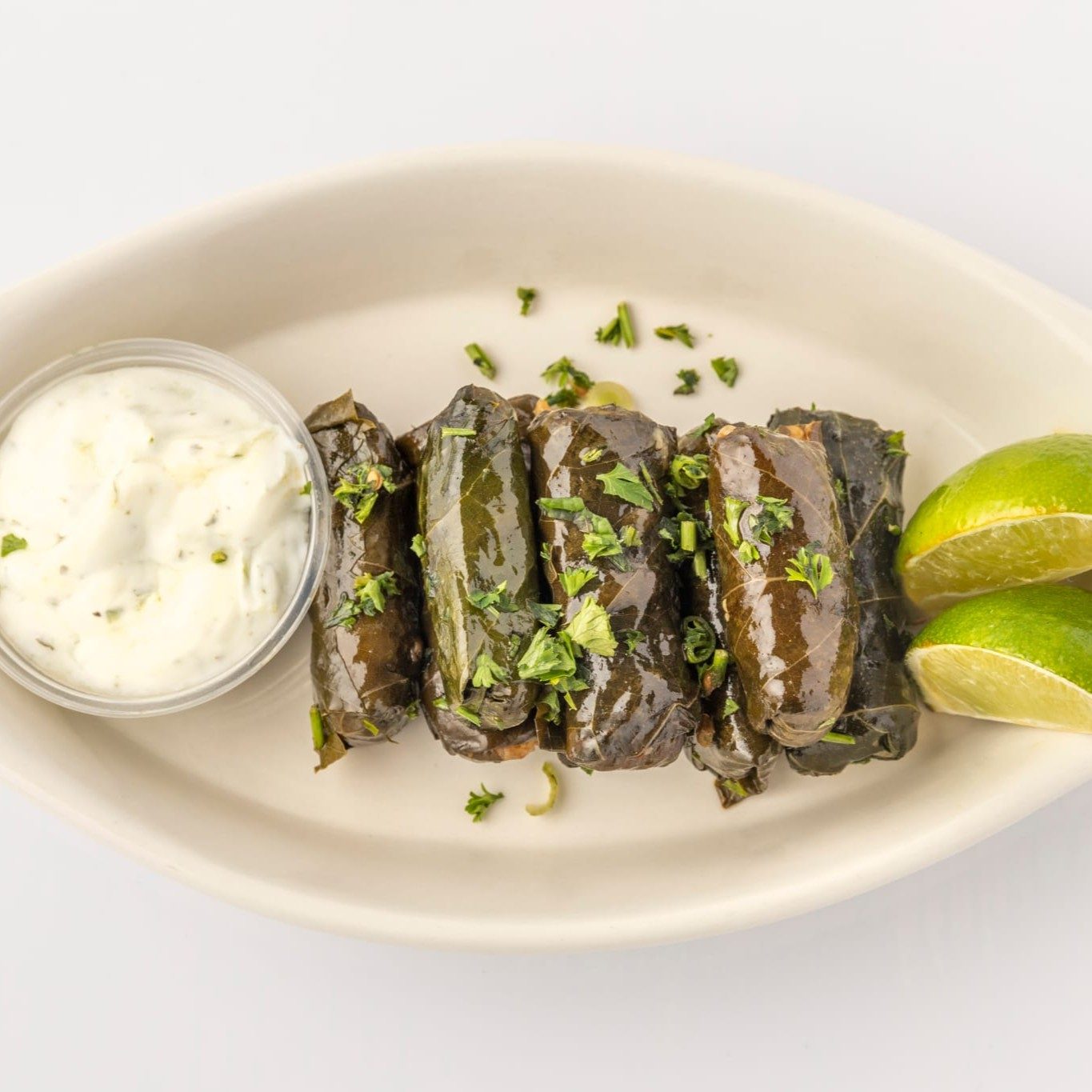 Grape Leaves With Yoghurt.